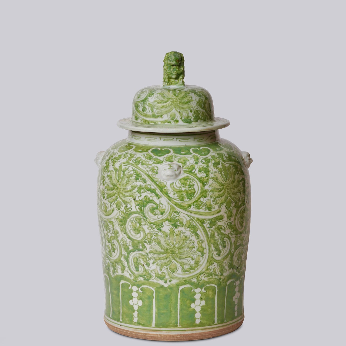 GREEN AND WHITE LOTUS TEMPLE JAR