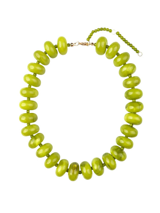 BAILEY CHUNKY BEADED NECKLACE CHARTREUSE
