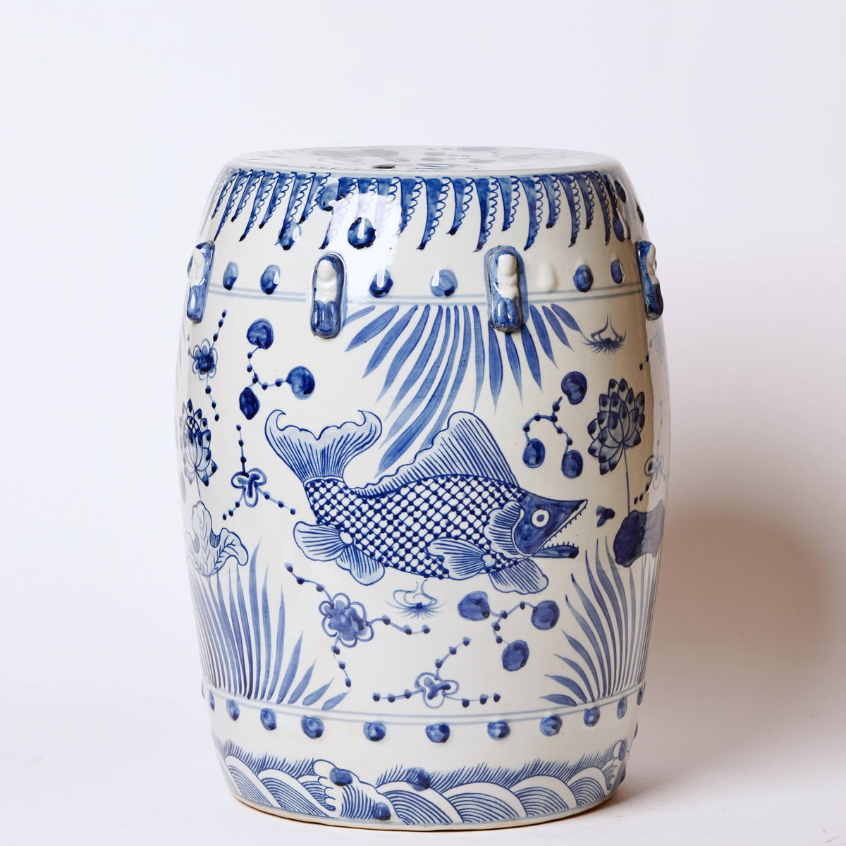 FISH AND LOTUS GARDEN STOOL