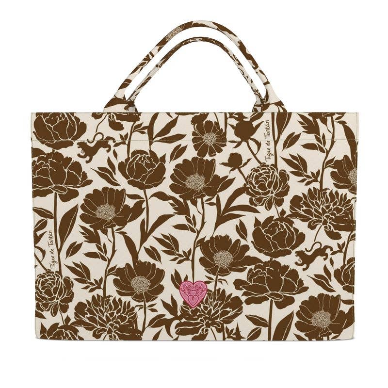 JUMBO SLOUCHY TOTE, MAHJ BABY COCONUT PEONY