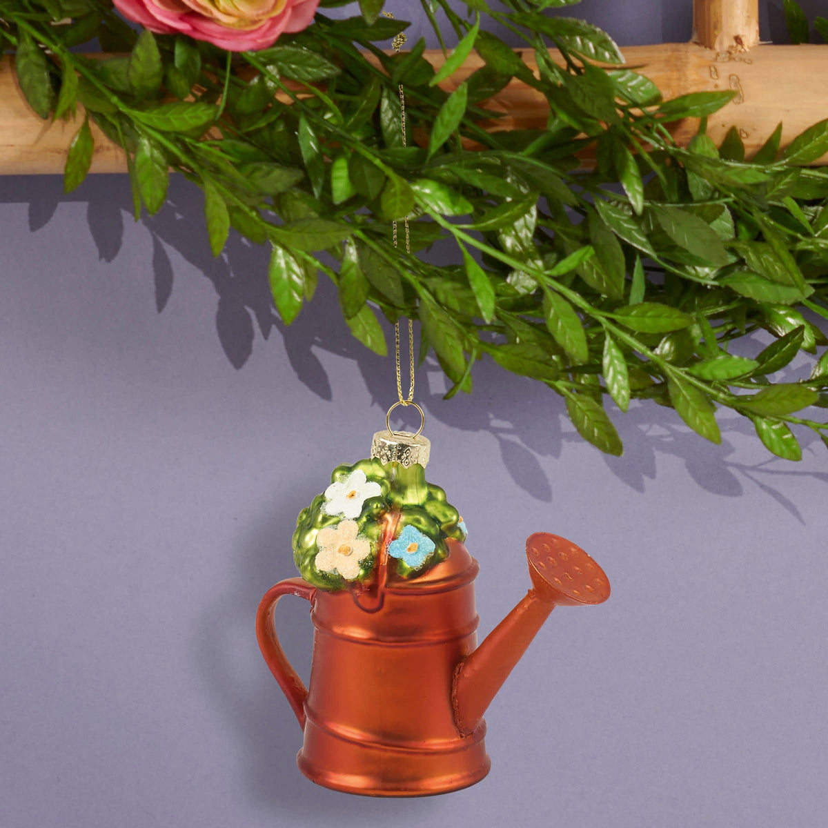 GLASS WATERING CAN ORNAMENT