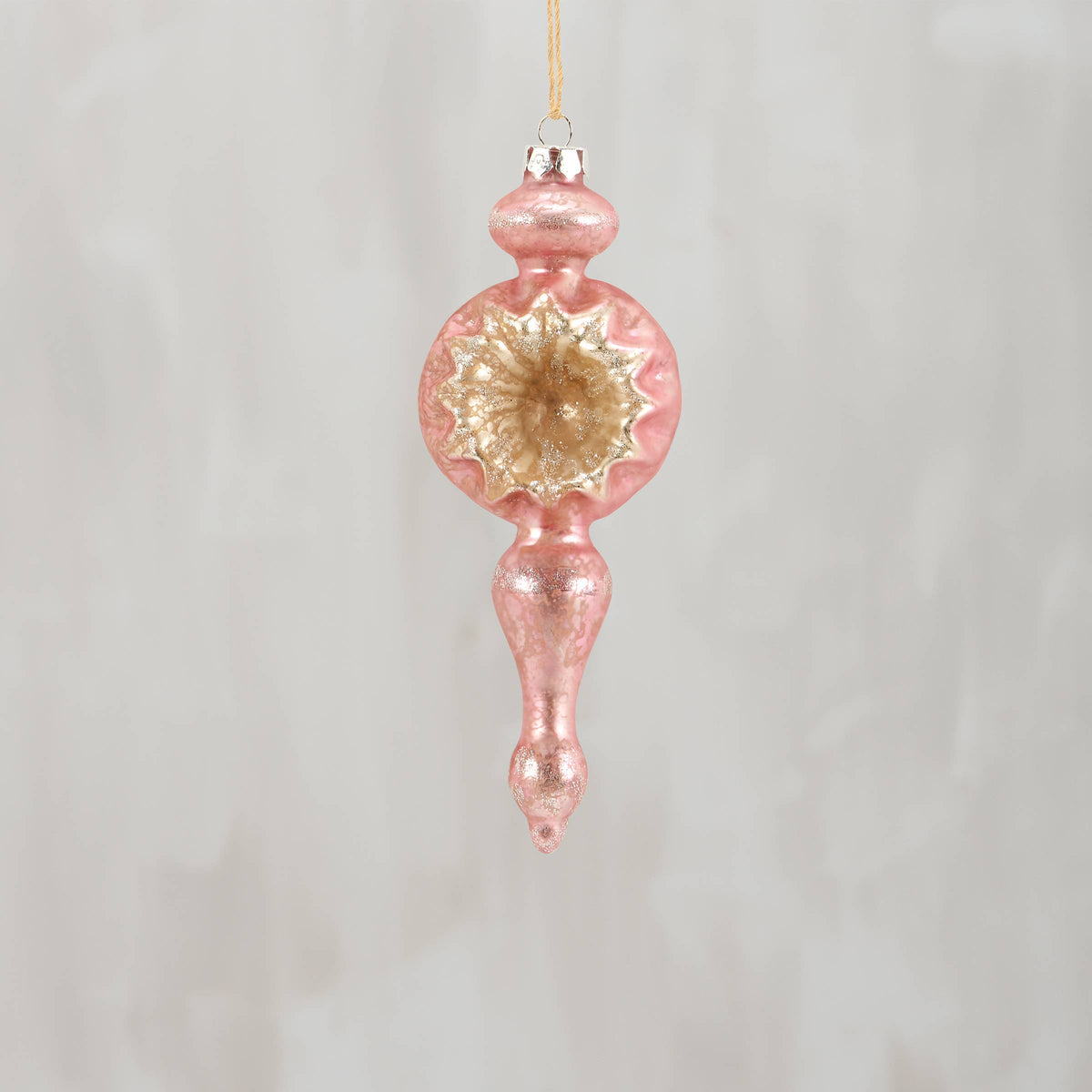 PINK SPIRE GLASS ORNAMENT