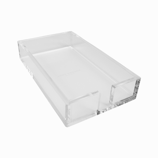 CLEAR ACRYLIC GUEST TOWEL TRAY