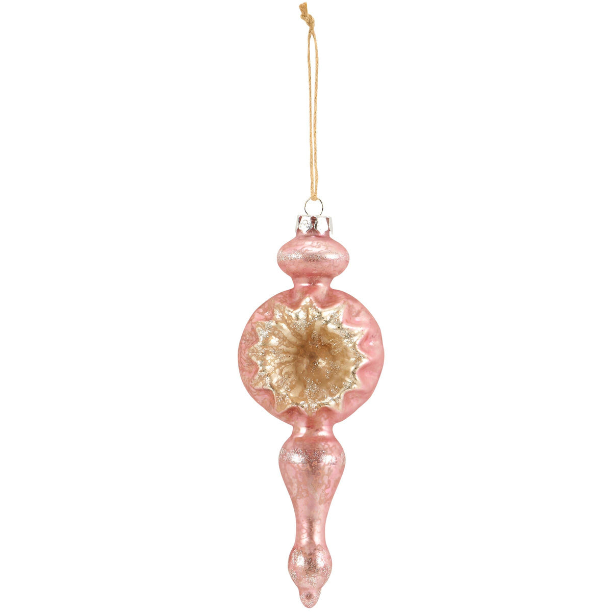 PINK SPIRE GLASS ORNAMENT