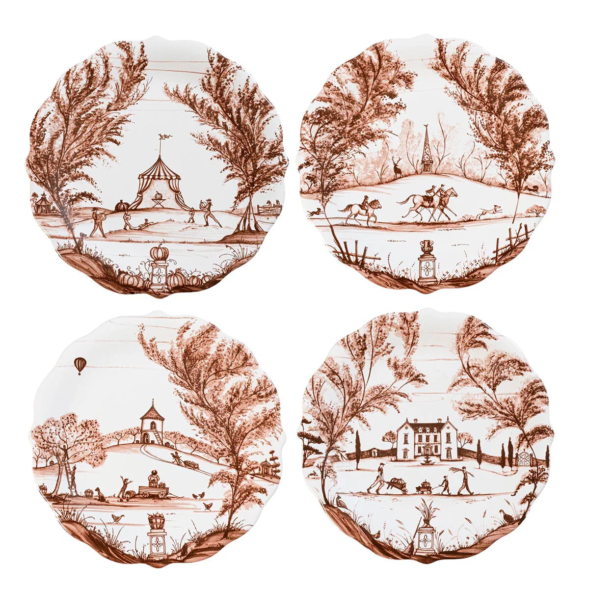COUNTRY ESTATE HARVEST PARTY PLATE ASSORTED SET/4