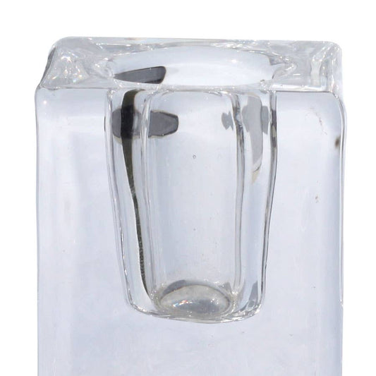 QUADRA GLASS CANDLE HOLDER | CLEAR