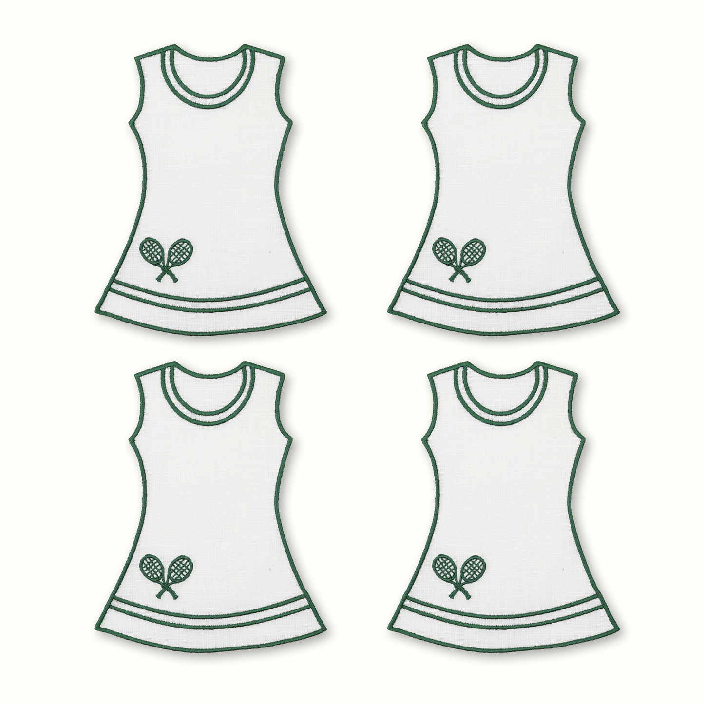 TENNIS DRESS COCKTAIL NAPKINS- SET OF 4