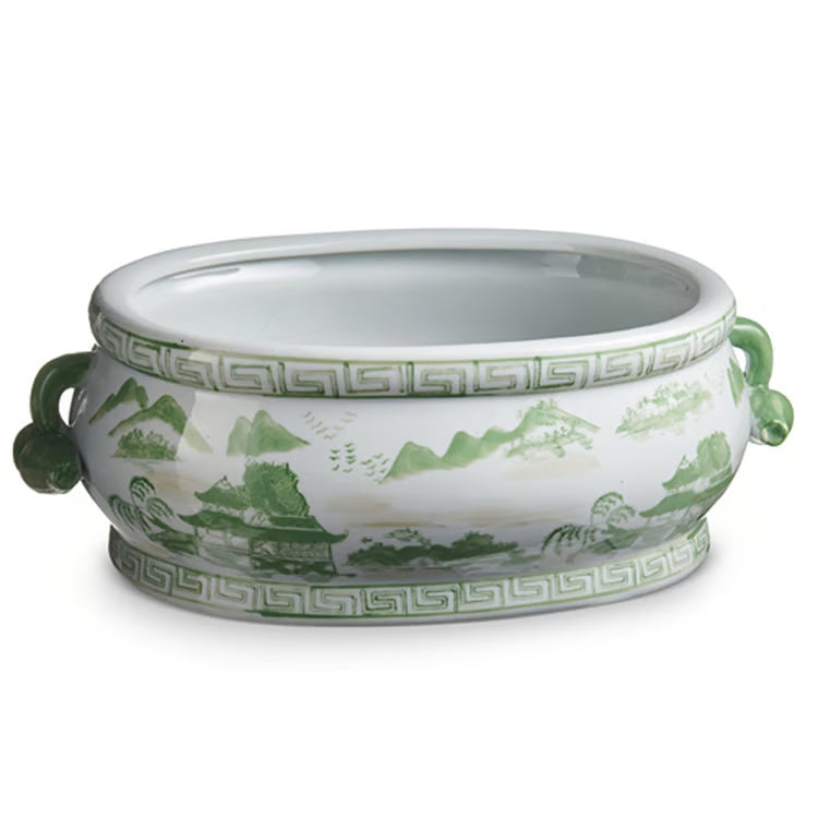 GREEN AND WHITE PLANTER