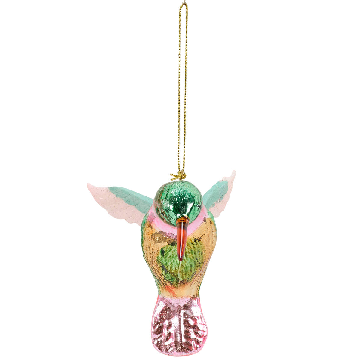 GLASS HUMMINGBIRD ORNAMENT
