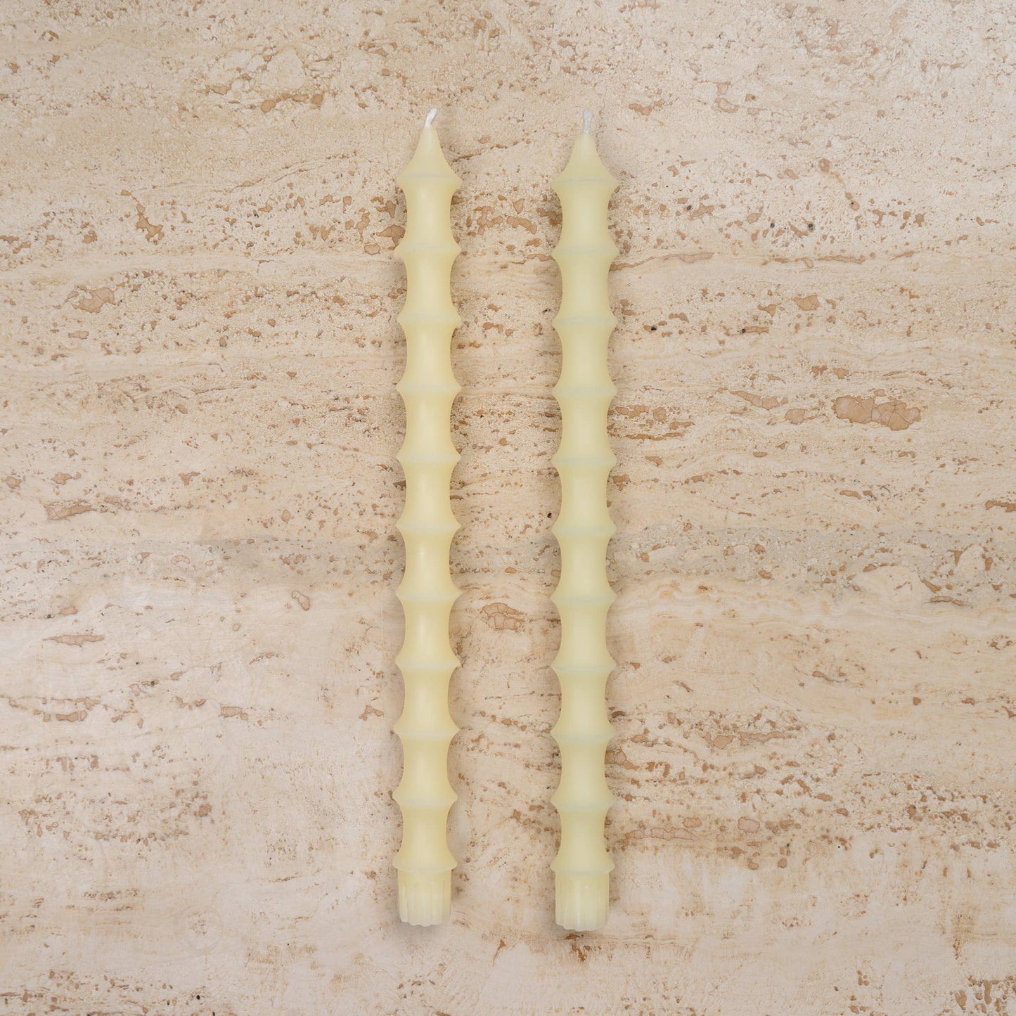 BAMBOO TAPER BEESWAX CANDLES- PAIR