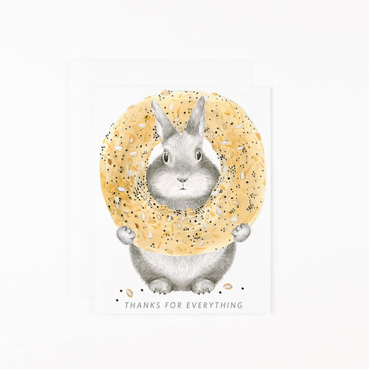 BAGEL BUNNY THANKS FOR EVERYTHING CARD