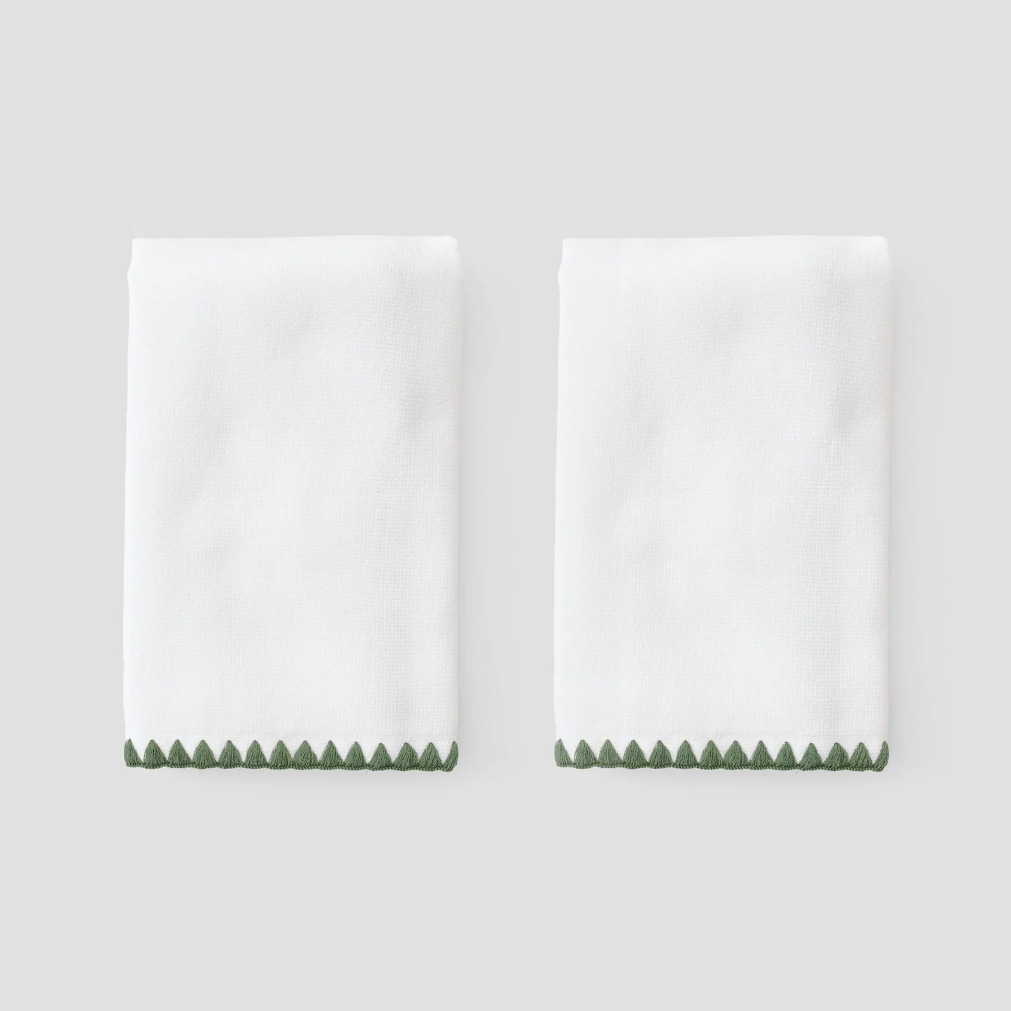 FINGERTIP POWDER BATH TOWELS (PAIR) - WITH STITCHING