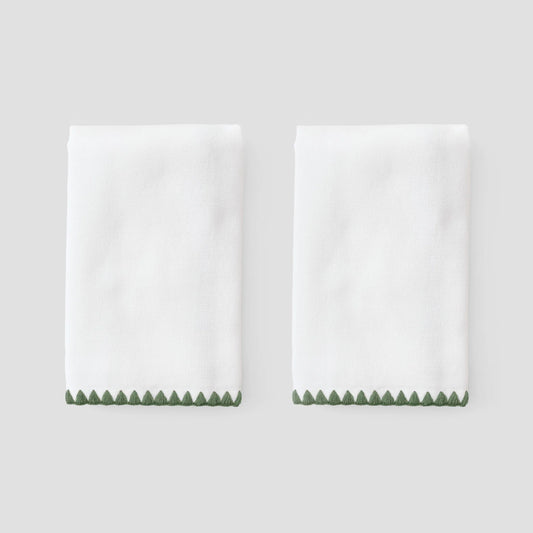 FINGERTIP POWDER BATH TOWELS (PAIR) - WITH STITCHING