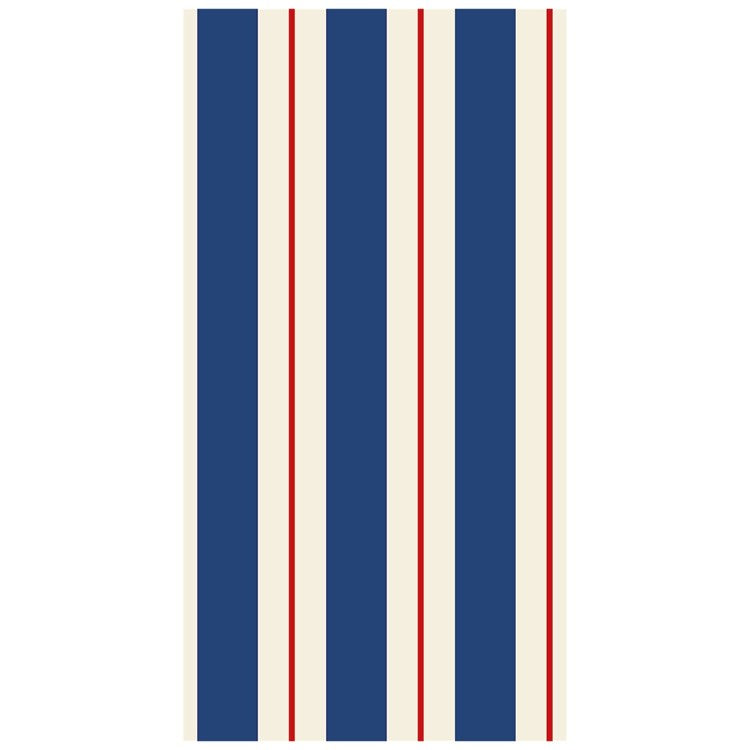 NAVY AND RED AWNING STRIPE GUEST NAPKIN