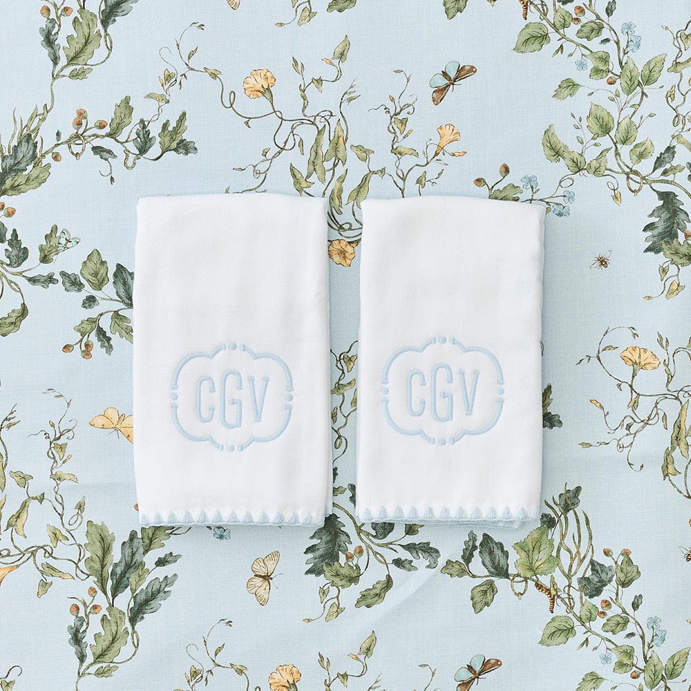 FINGERTIP POWDER BATH TOWELS (PAIR) - WITH STITCHING