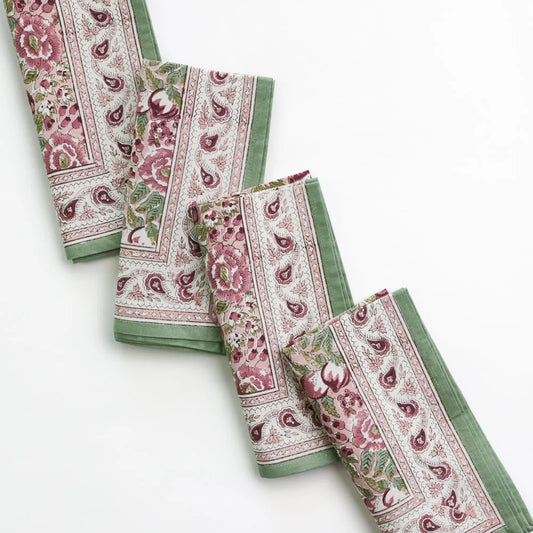 GARDEN DUSTY MAUVE AND SAGE NAPKINS SET OF 4
