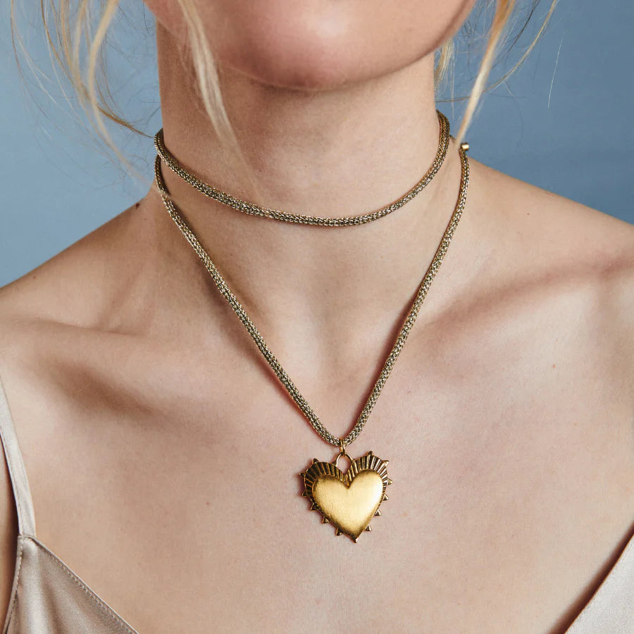 HEART OF GOLD LUREX CORD NECKLACE
