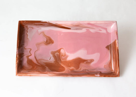 RECTANGLE GEODE PINK TRAY