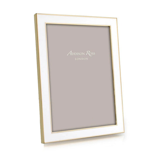 4X6 FRAME - WHITE ENAMEL & GOLD