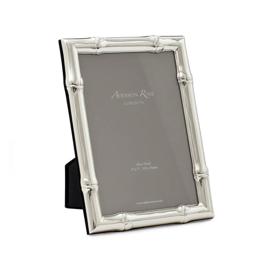 4X6 FRAME -WIDE BAMBOO SILVER PLATE